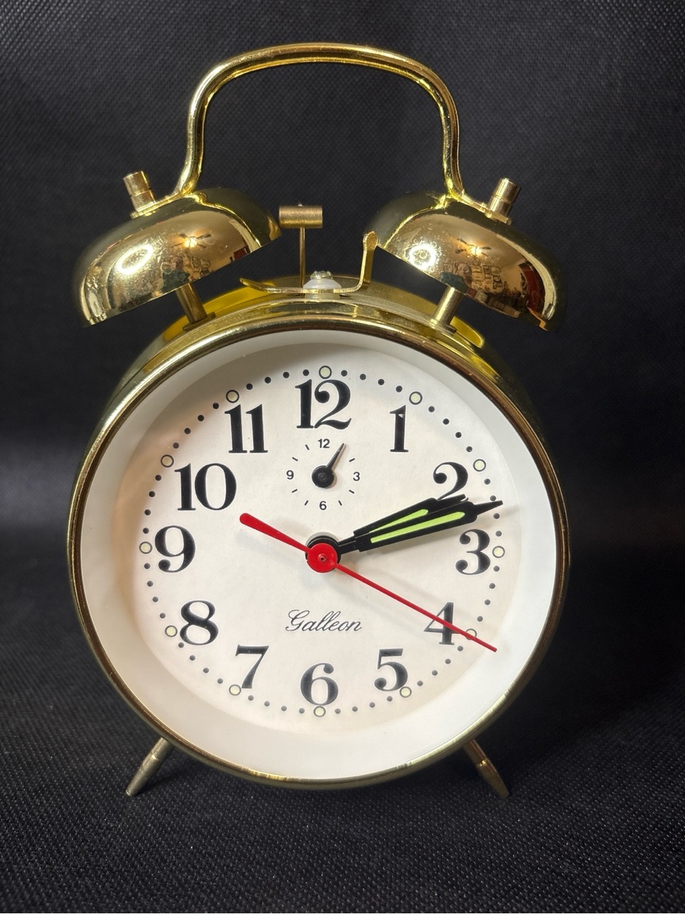 The Galleon Gold Metal Twin Bell Analog Alarm Clock